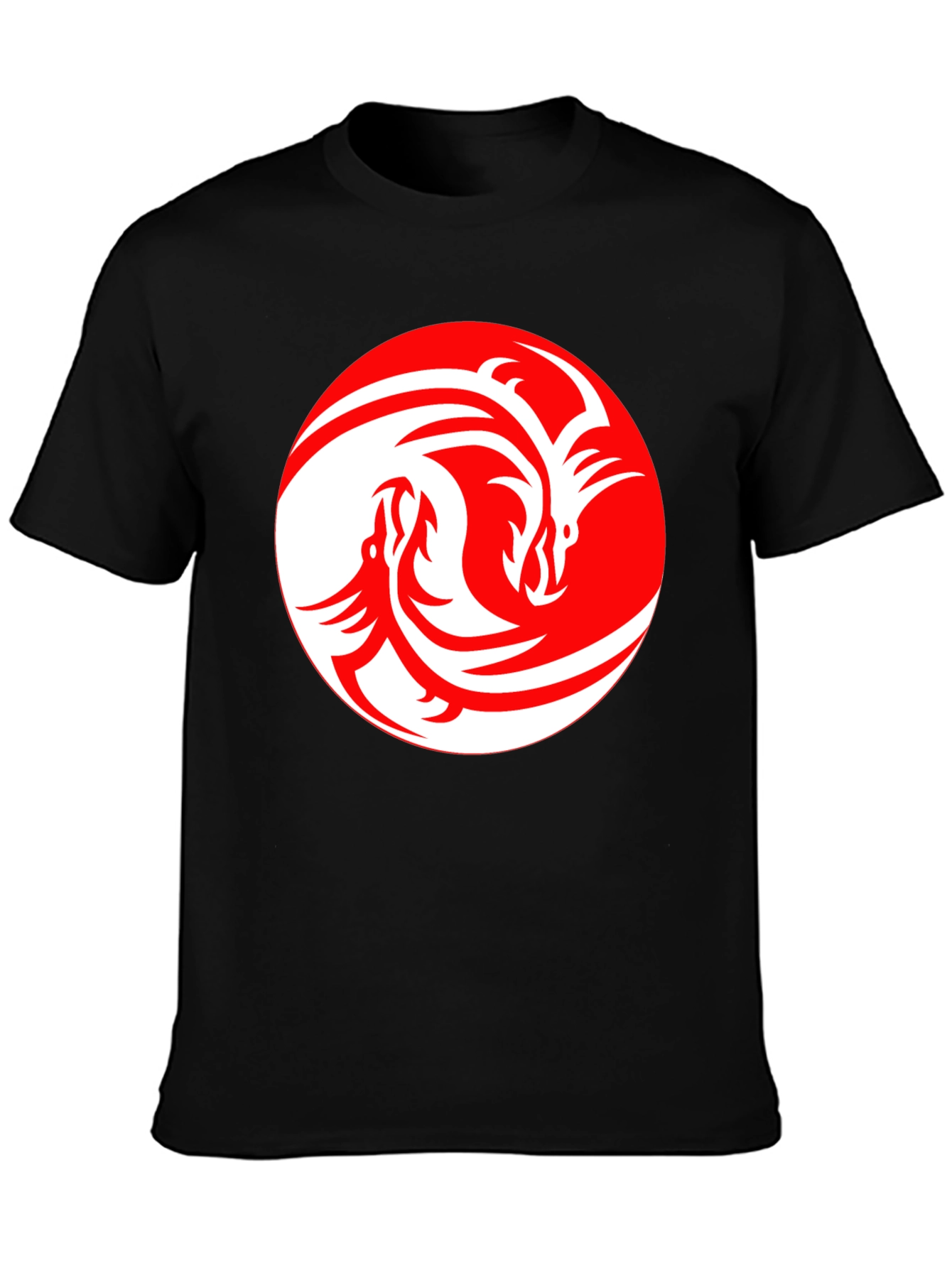 Dragon Yin Yang Graphic Tee - Black