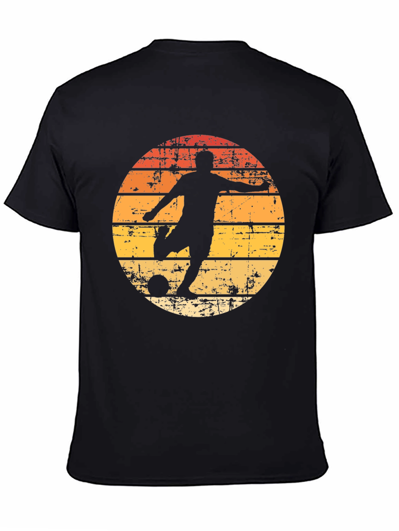 Retro Soccer Player Graphic Tee - Black