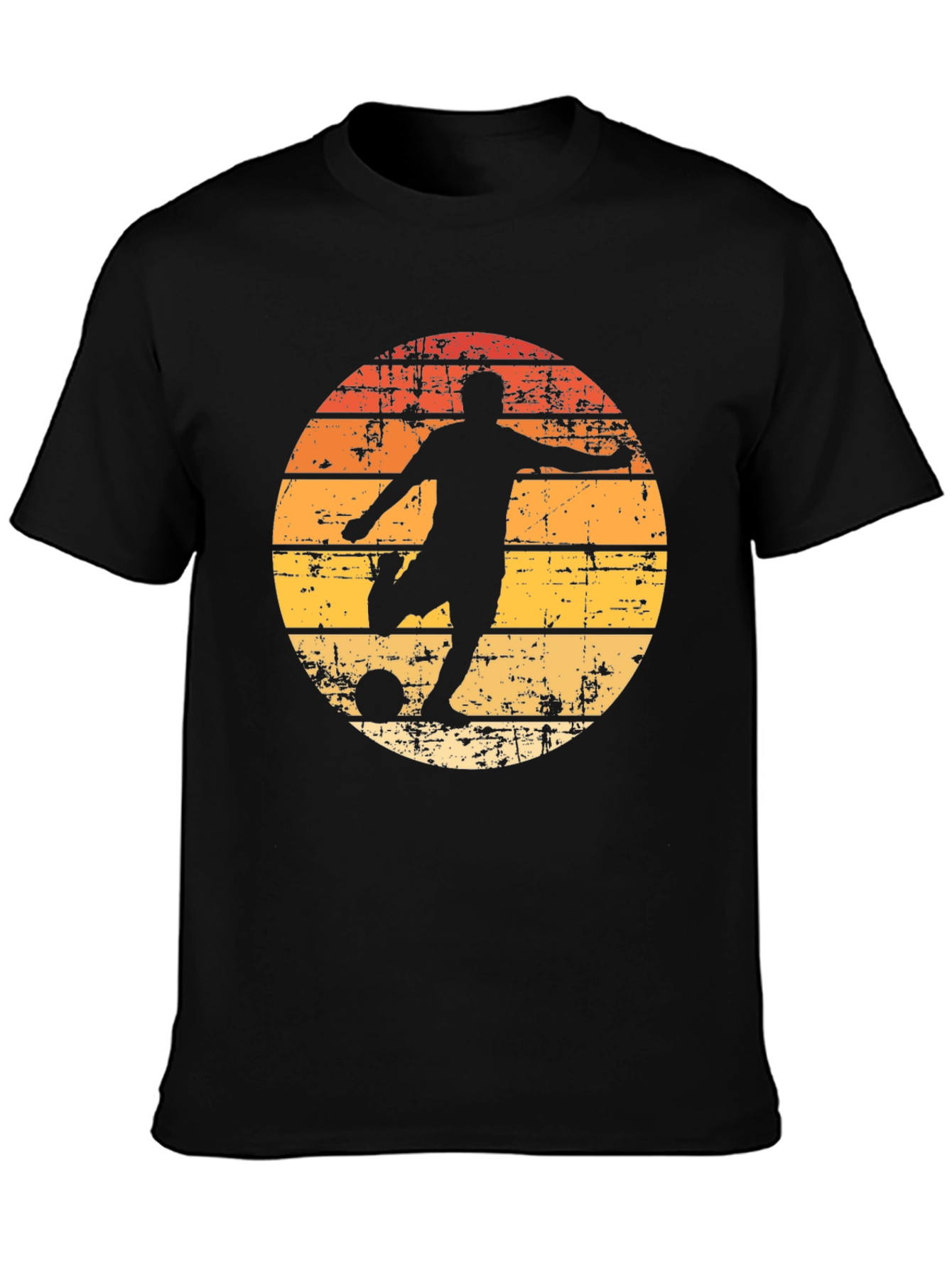 Retro Soccer Player Graphic Tee - Black