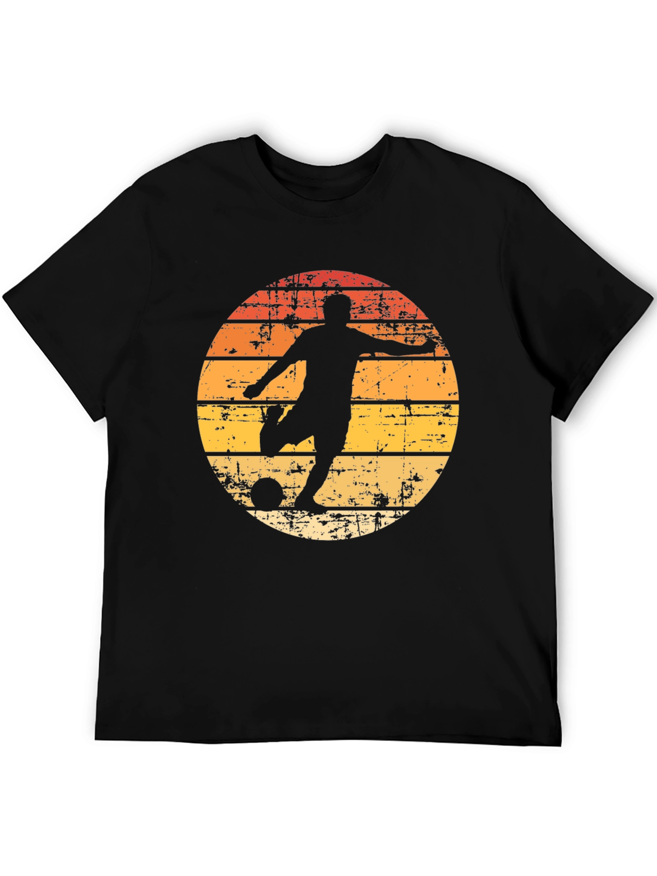 Retro Soccer Player Graphic Tee - Black