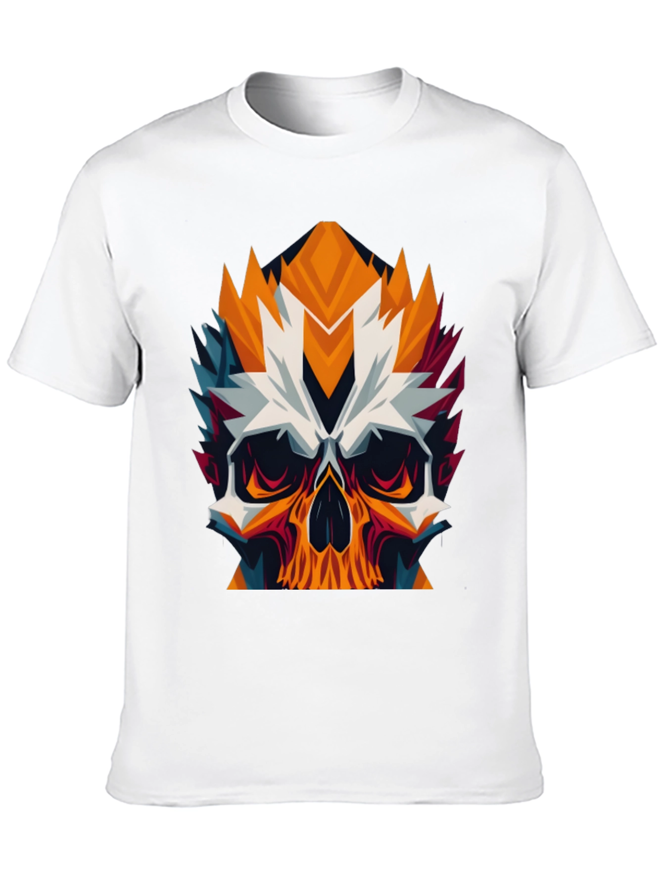 Geometric Skull Graphic Tee - Bold Black T-Shirt