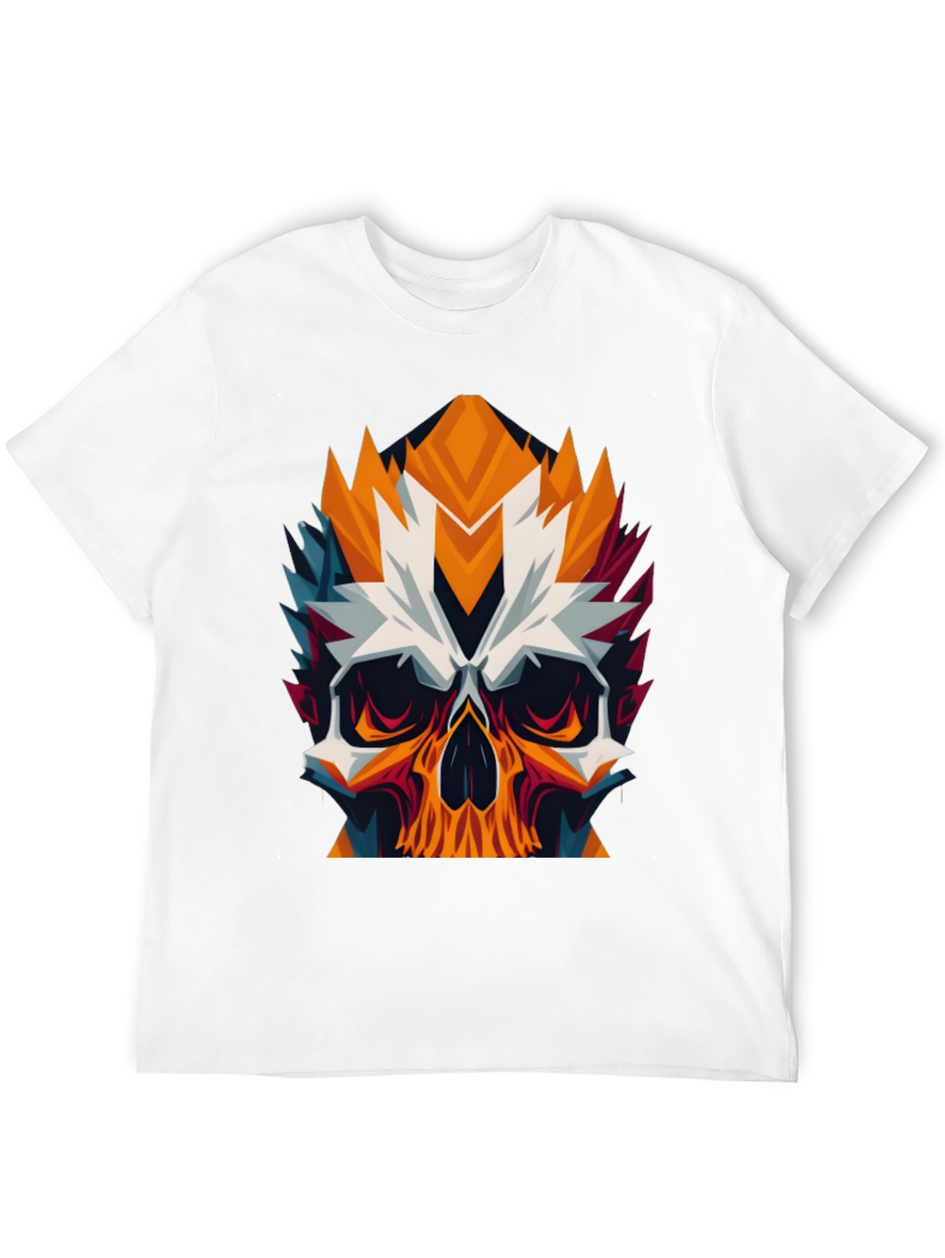 Geometric Skull Graphic Tee - Bold Black T-Shirt