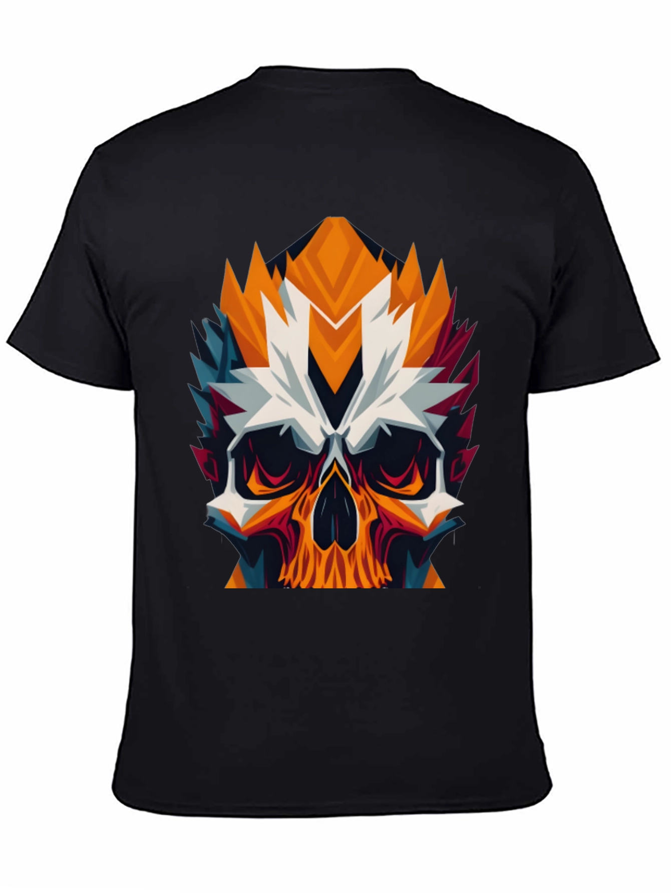 Geometric Skull Graphic Tee - Bold Black T-Shirt