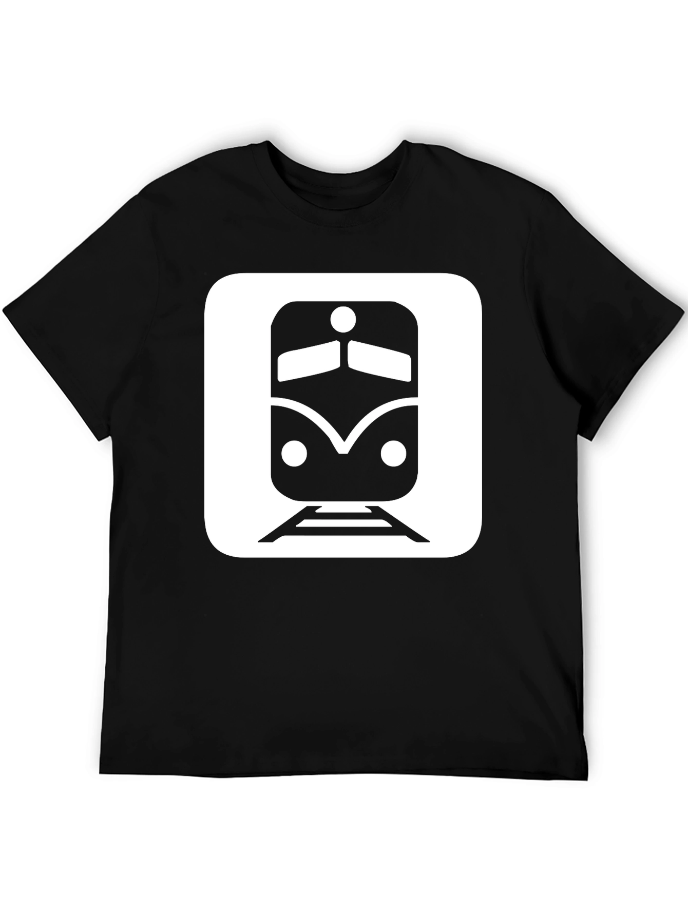 Train Graphic Tee - Stylish Black Cotton T-Shirt