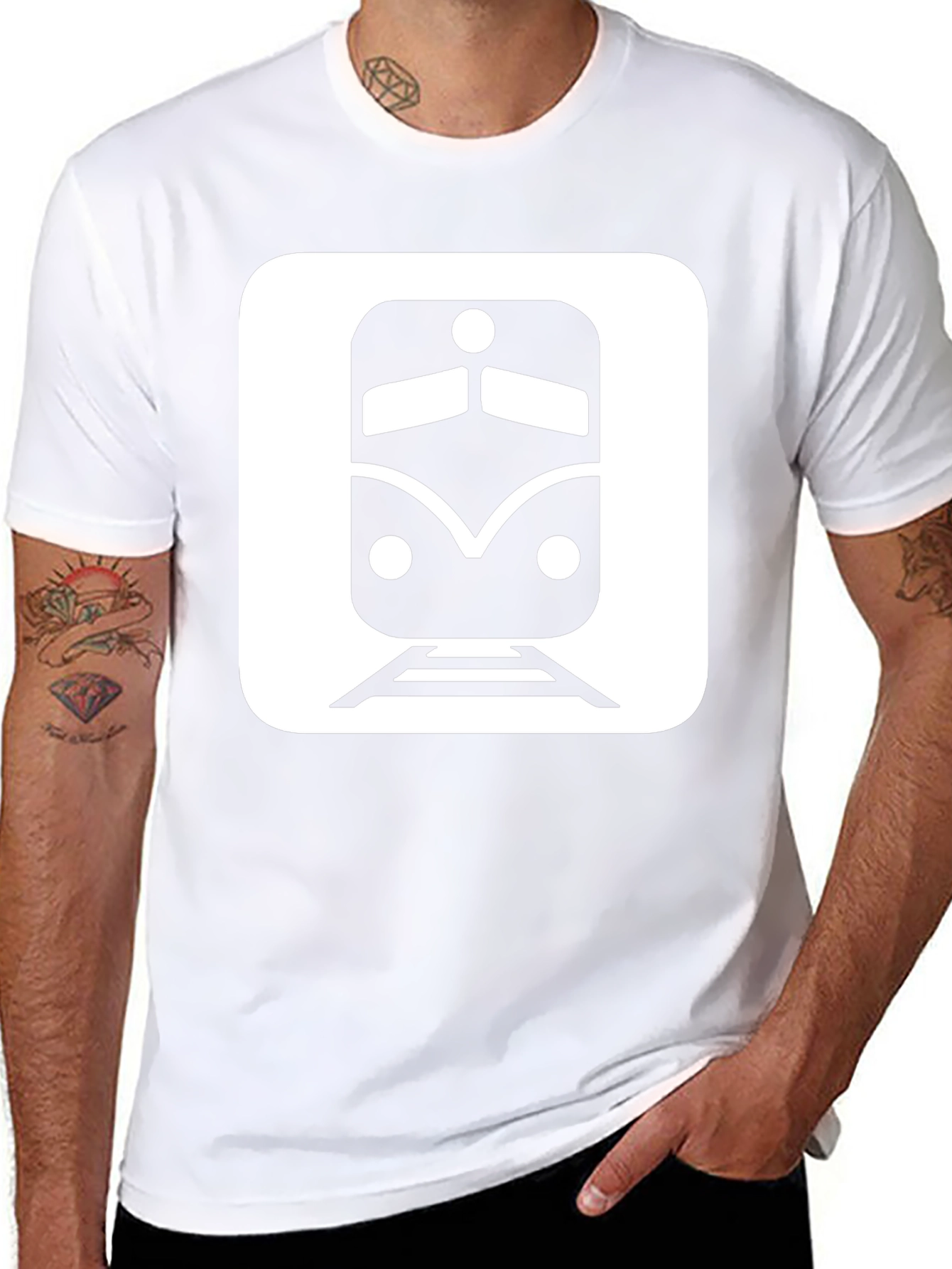 Train Graphic Tee - Stylish Black Cotton T-Shirt