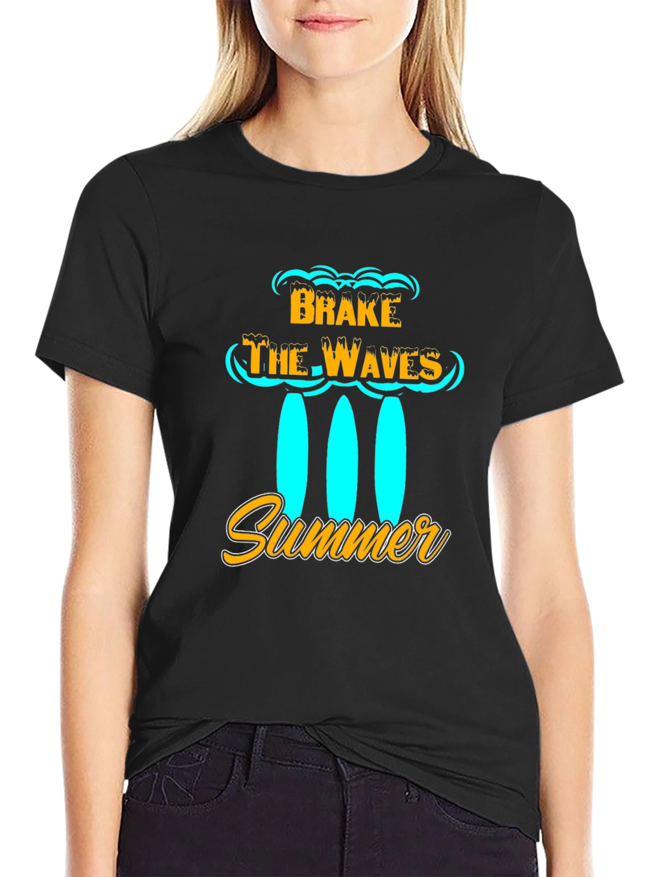 Brake the Waves Summer Black T-Shirt