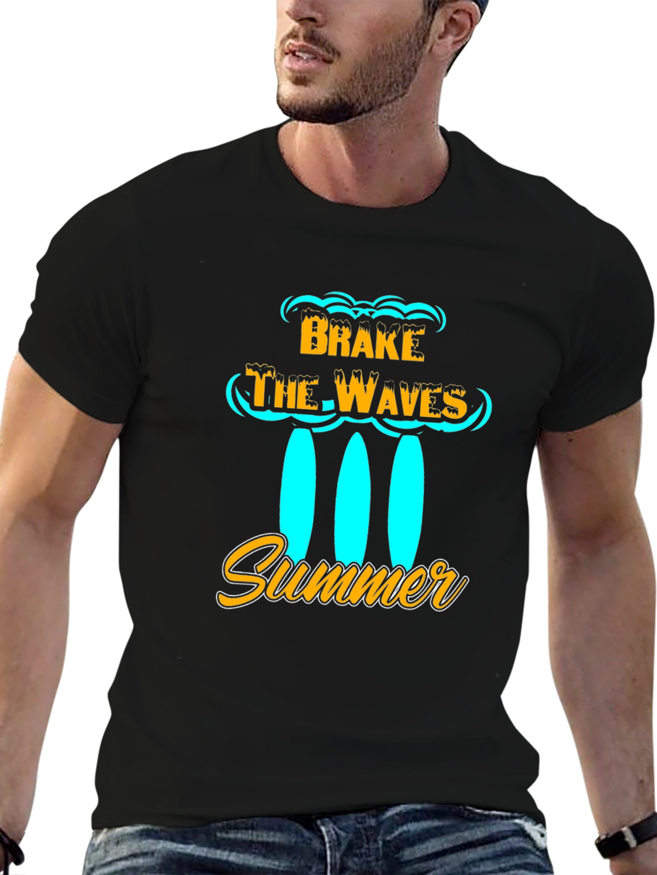 Brake the Waves Summer Black T-Shirt