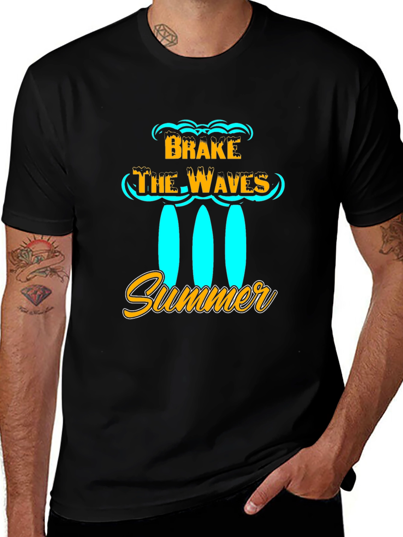 Brake the Waves Summer Black T-Shirt