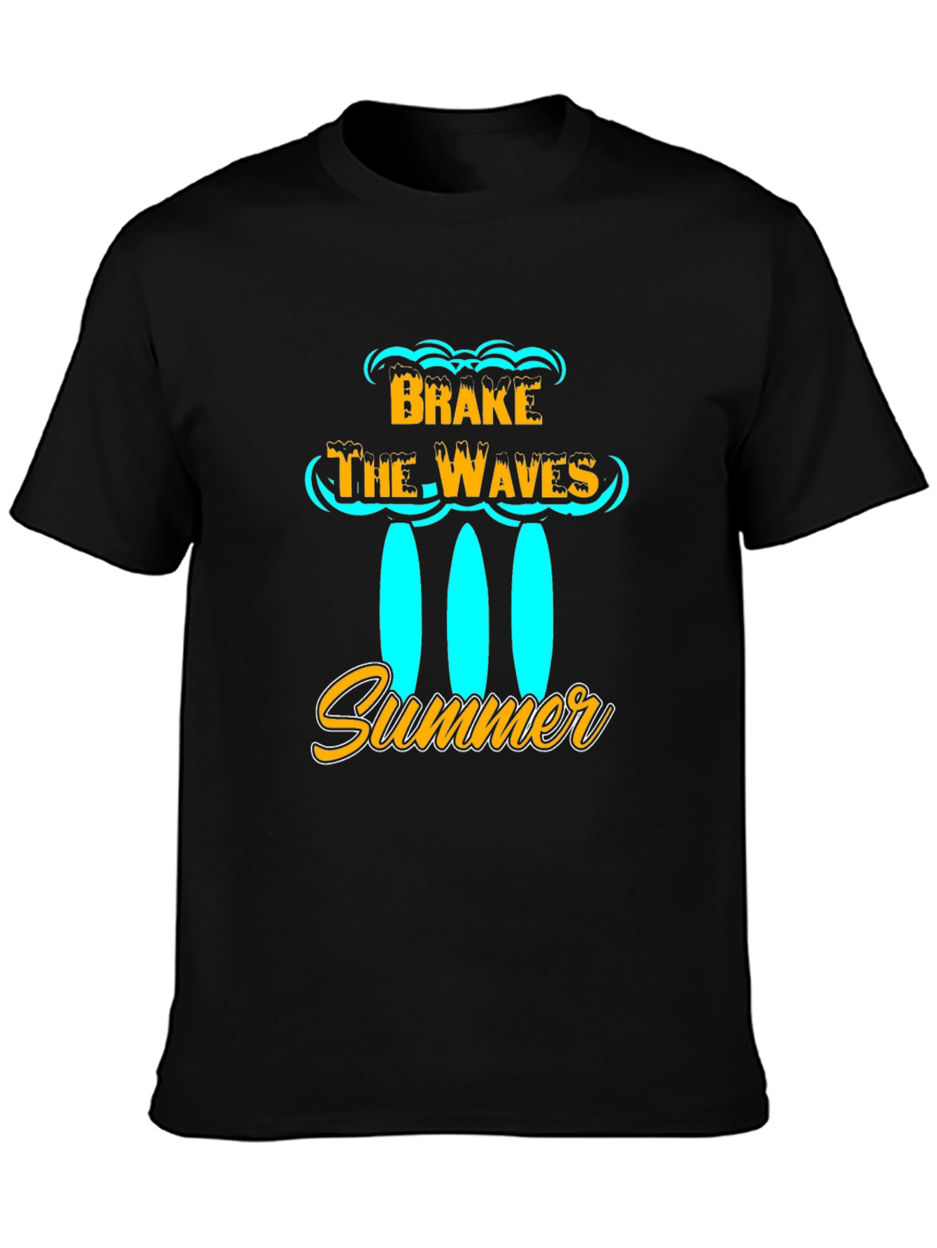 Brake the Waves Summer Black T-Shirt