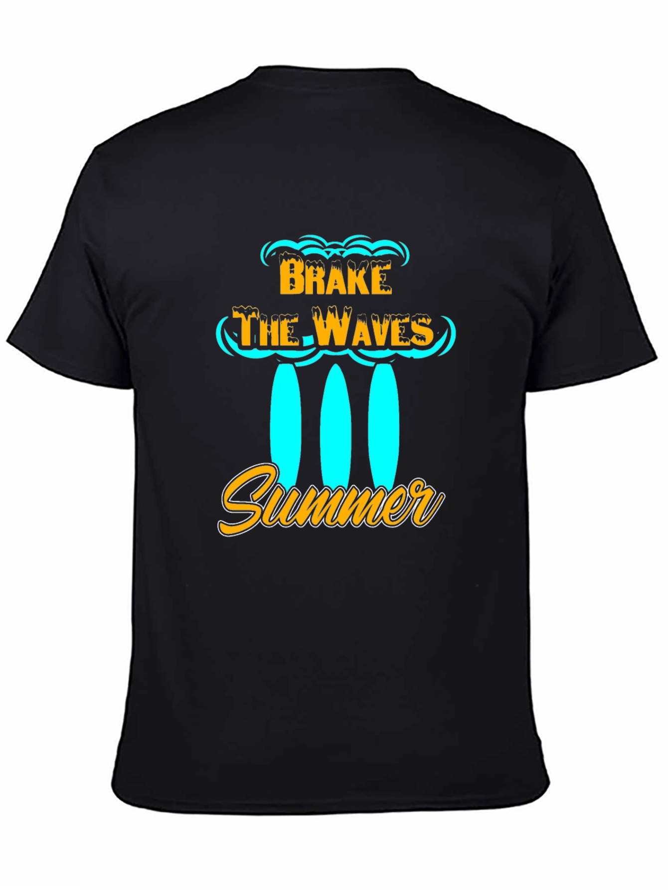 Brake the Waves Summer Black T-Shirt