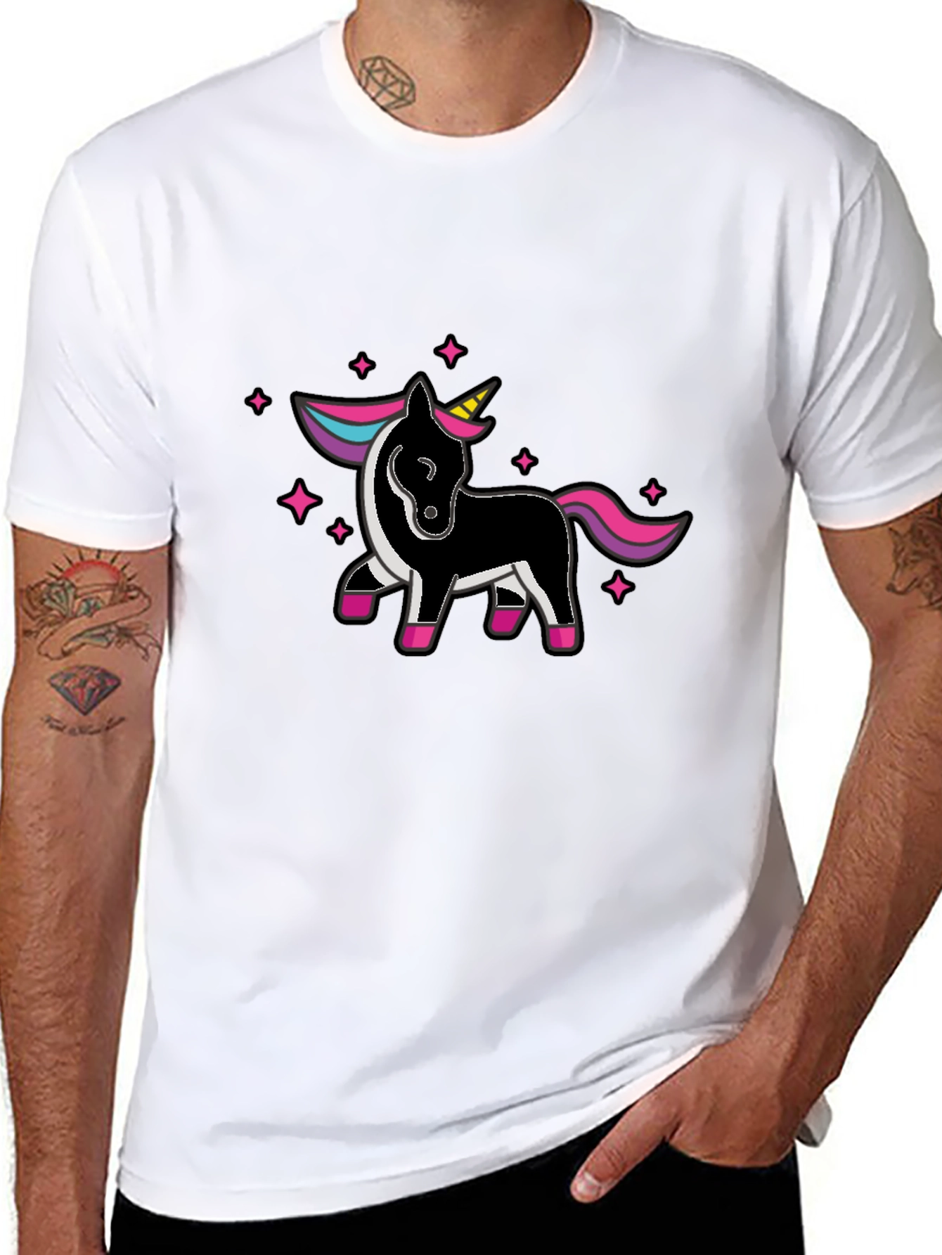 Unicorn Graphic Black T-Shirt