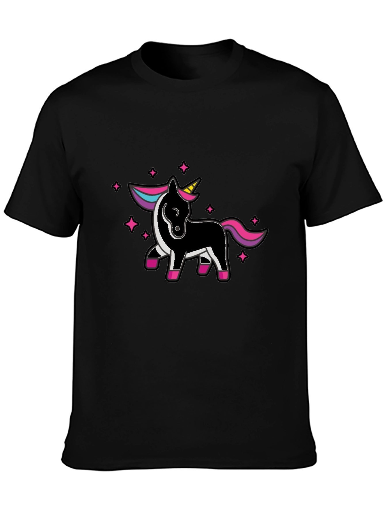 Unicorn Graphic Black T-Shirt