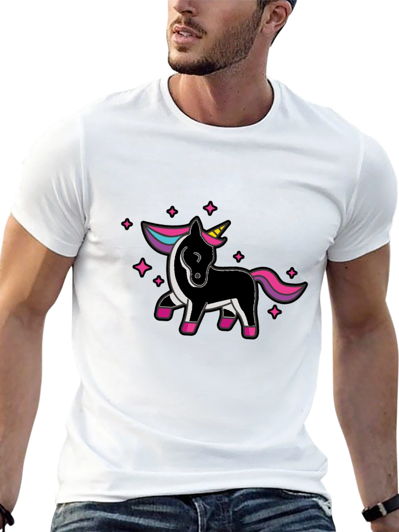 Unicorn Graphic Black T-Shirt