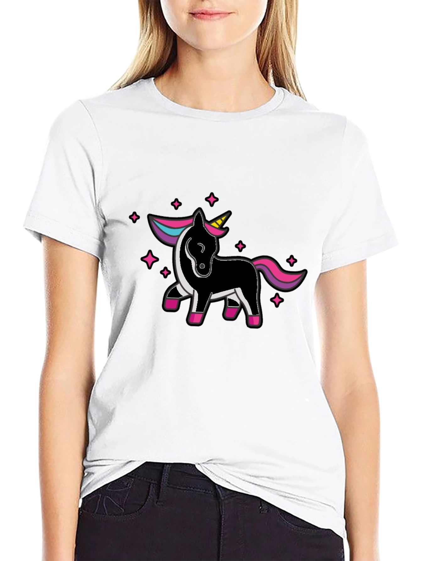 Unicorn Graphic Black T-Shirt