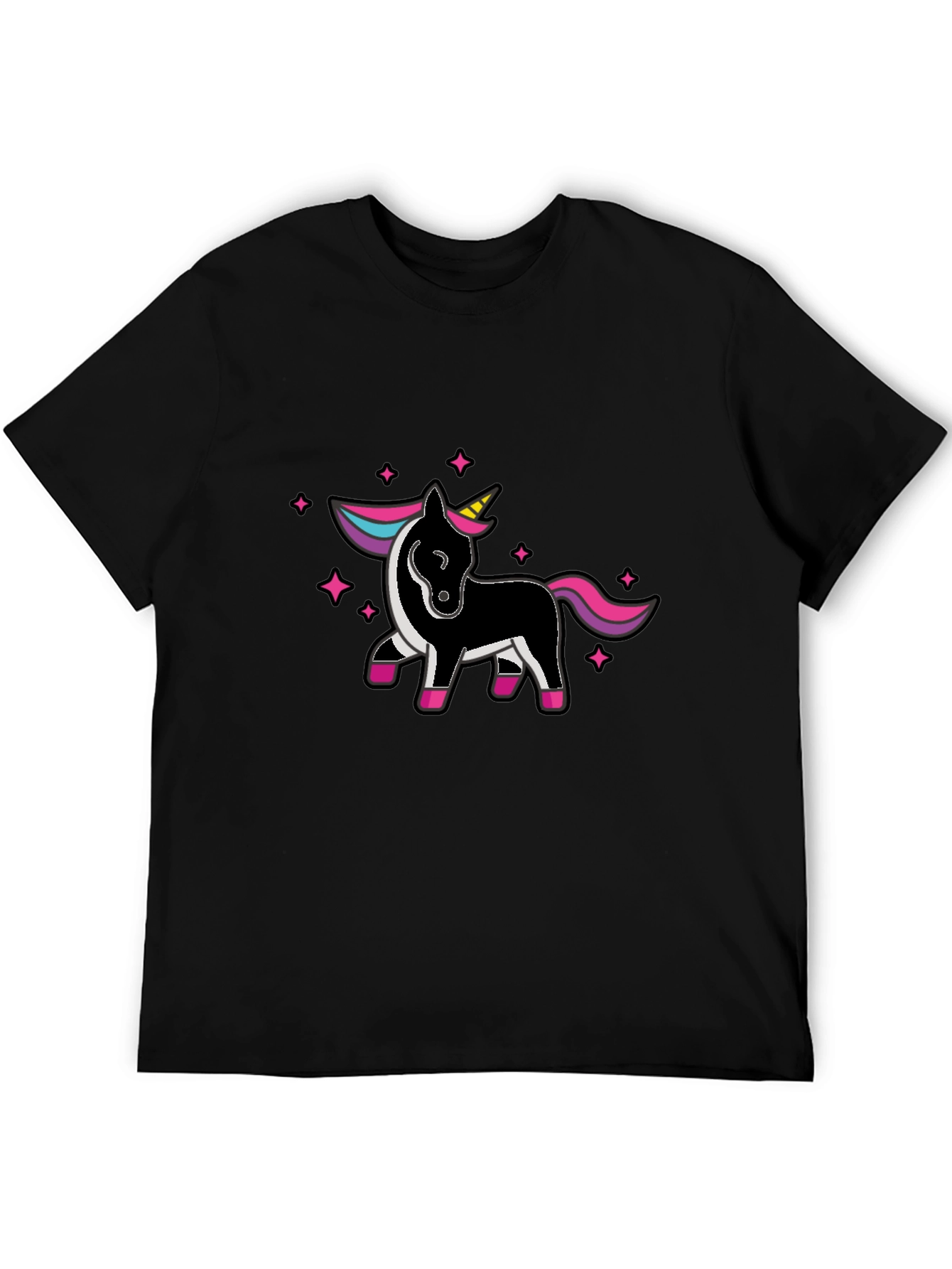 Unicorn Graphic Black T-Shirt