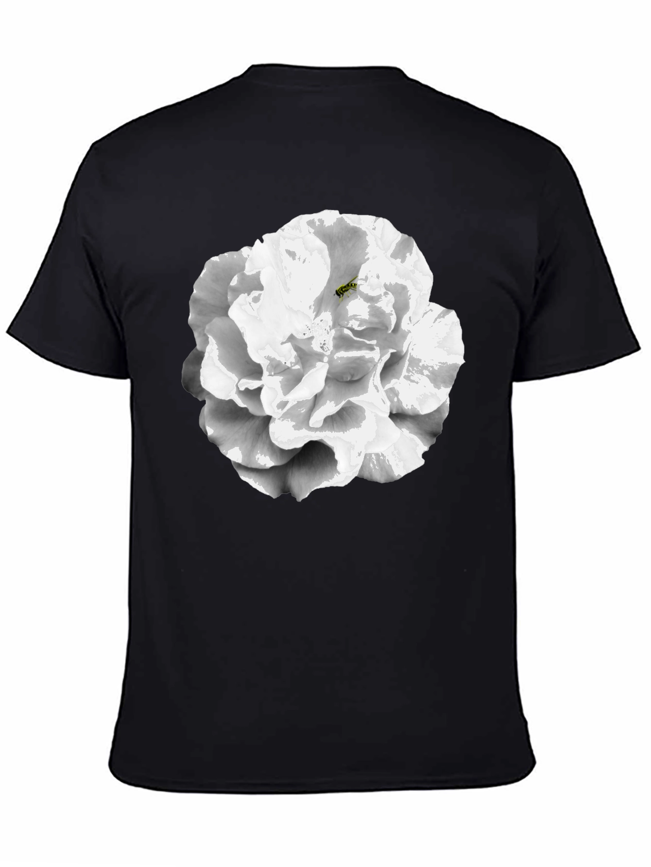 Floral Graphic T-Shirt - Black Cotton Blend