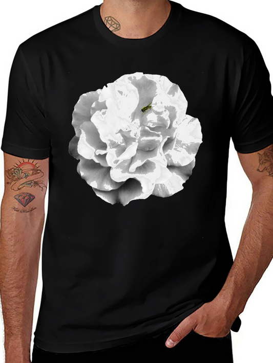 Floral Graphic T-Shirt - Black Cotton Blend