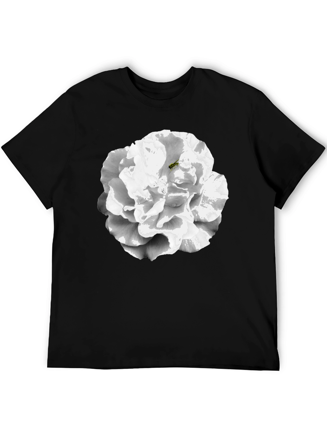 Floral Graphic T-Shirt - Black Cotton Blend