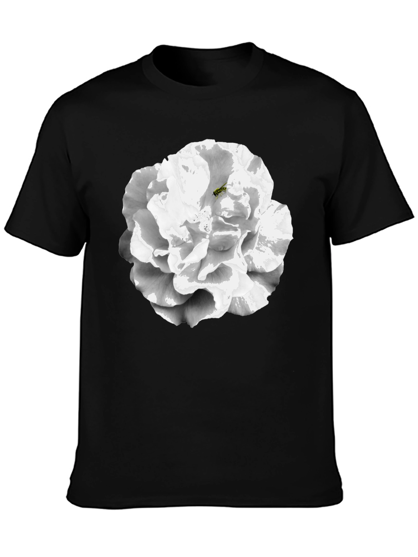 Floral Graphic T-Shirt - Black Cotton Blend
