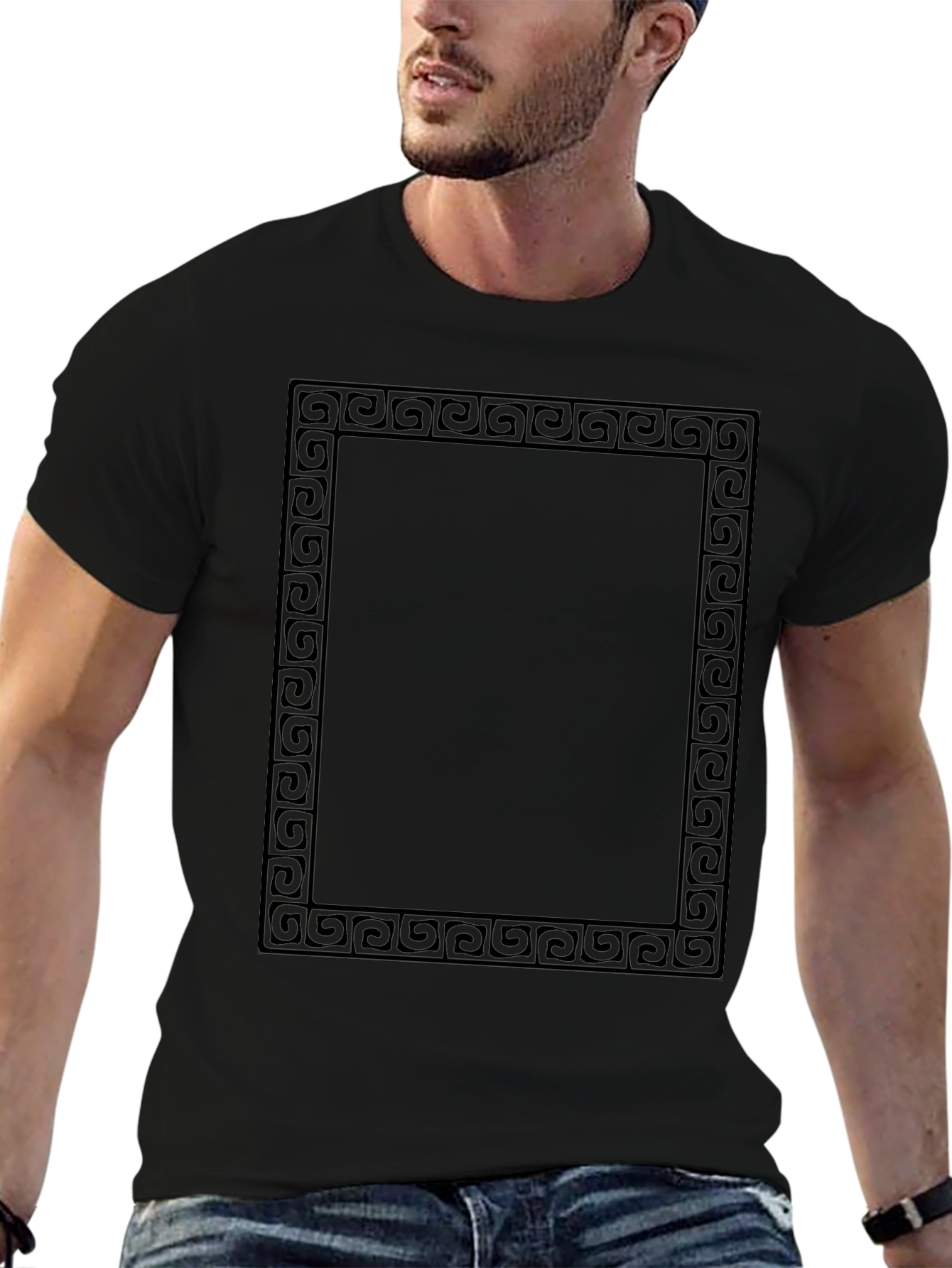 Geometric Frame Black T-Shirt