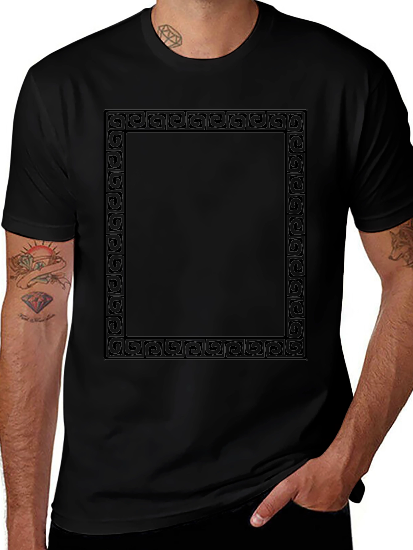 Geometric Frame Black T-Shirt