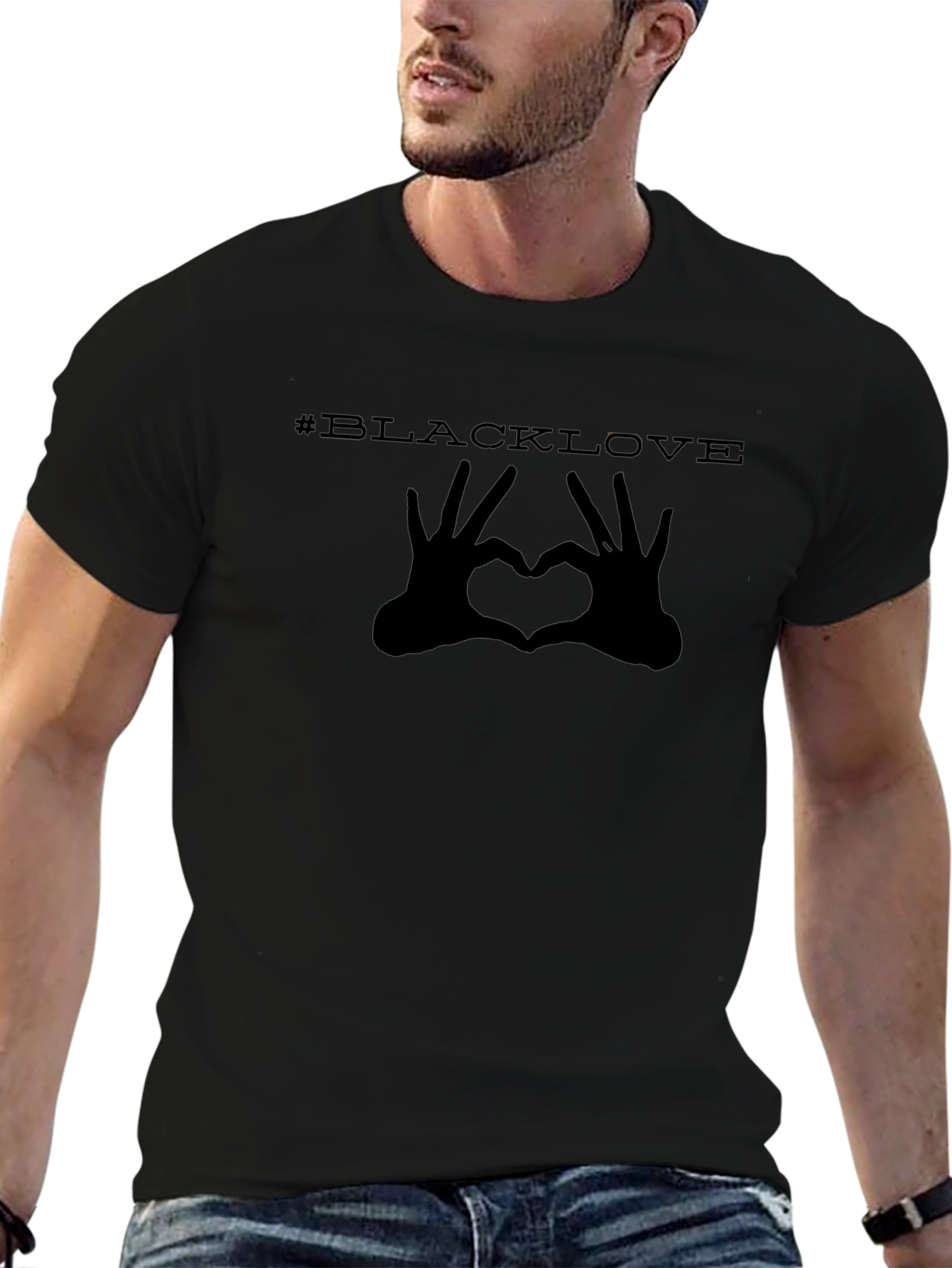 #BlackLove Heart Hands Graphic Tee - Black