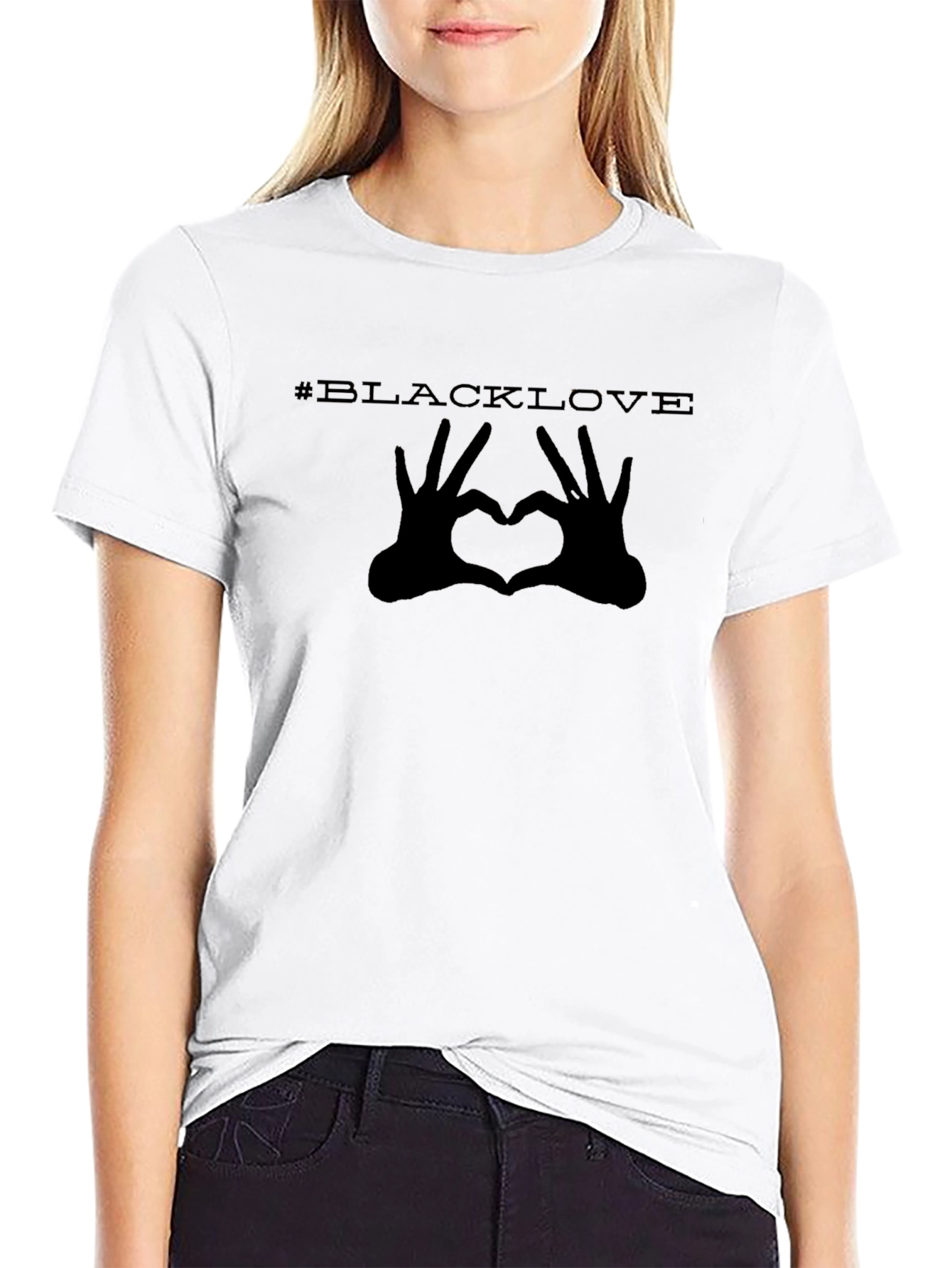 #BlackLove Heart Hands Graphic Tee - Black