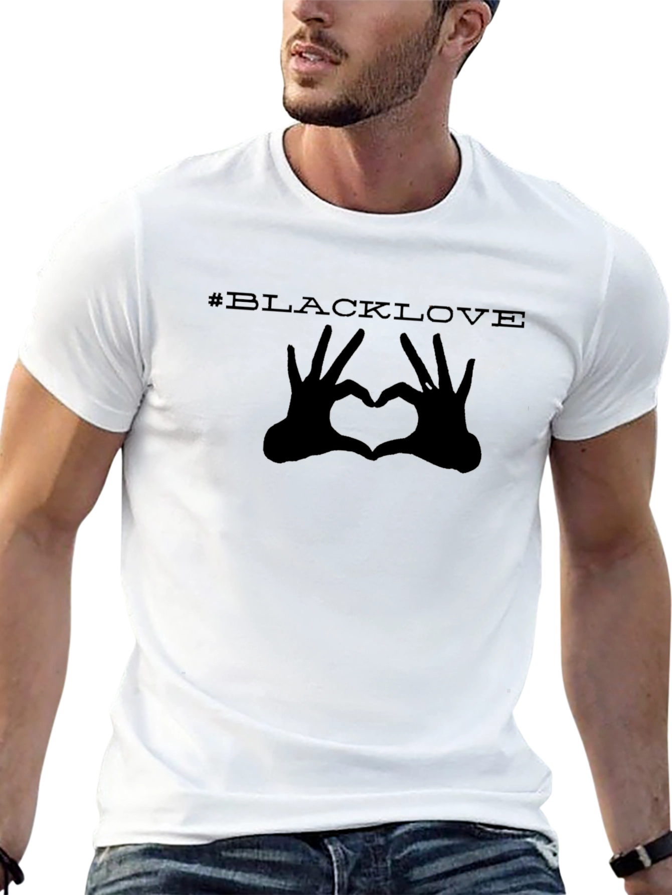 #BlackLove Heart Hands Graphic Tee - Black