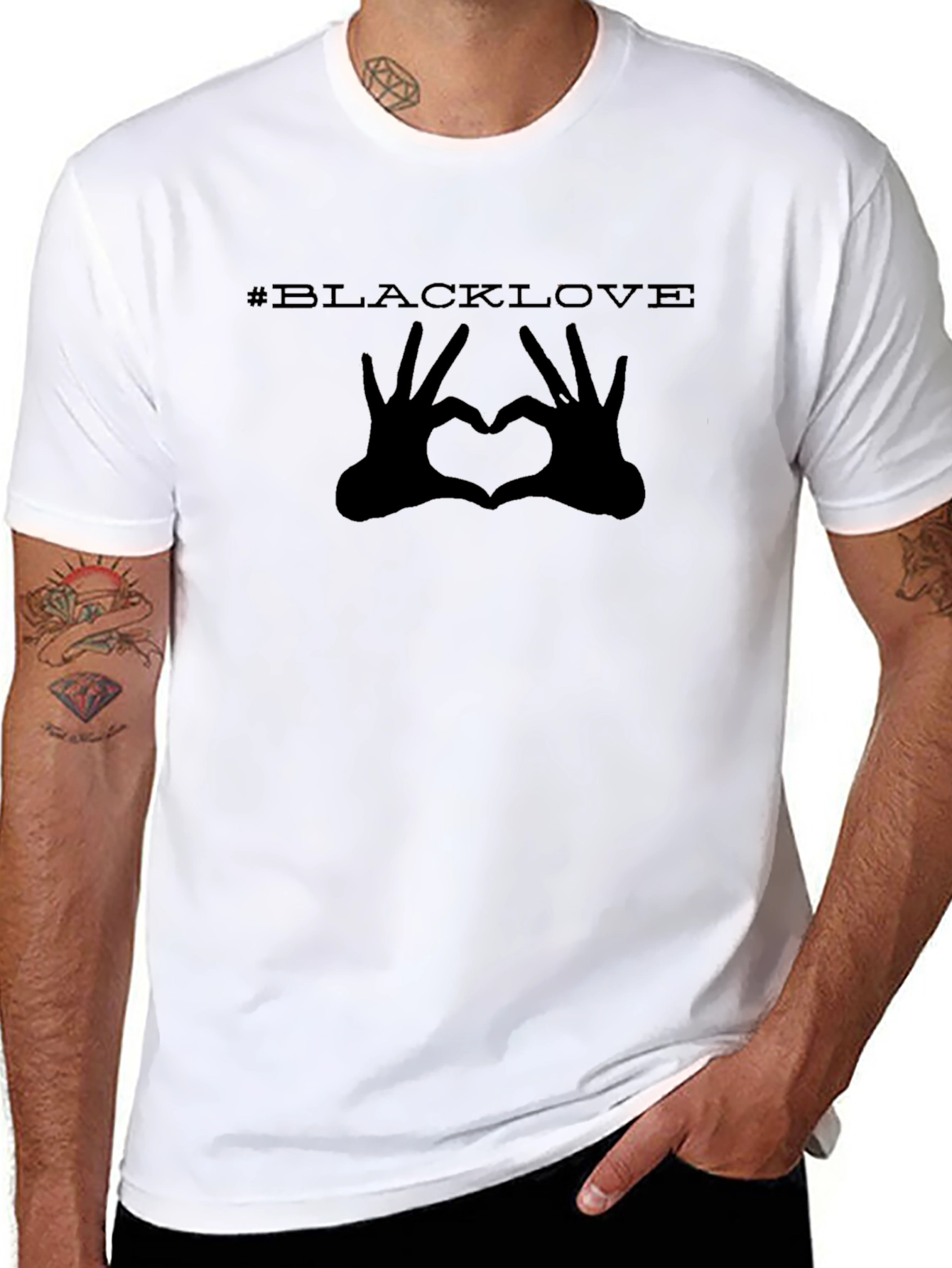 #BlackLove Heart Hands Graphic Tee - Black