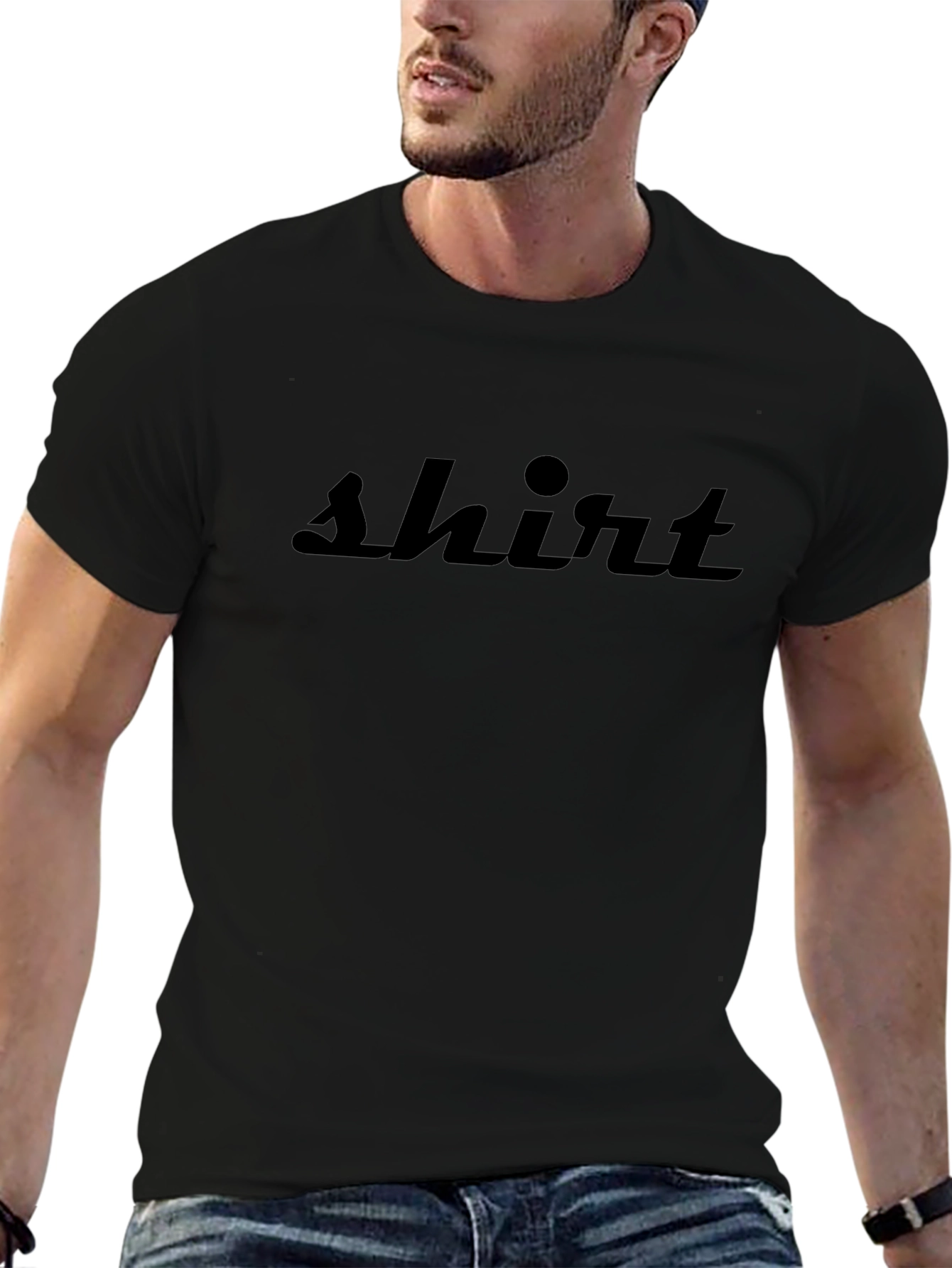 Black Shirt Graphic Tee - Minimalist Style