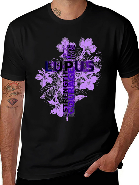 Lupus Awareness Flower Graphic T-Shirt