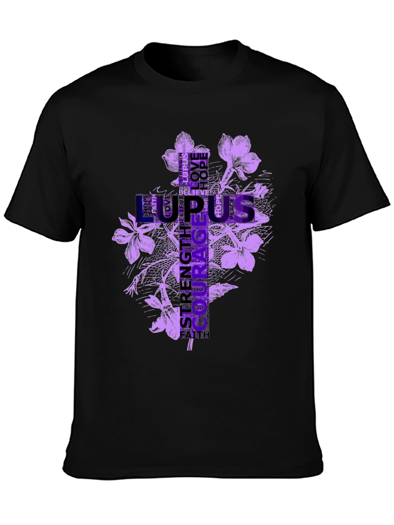 Lupus Awareness Flower Graphic T-Shirt