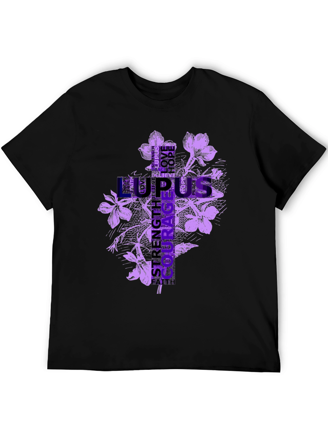 Lupus Awareness Flower Graphic T-Shirt
