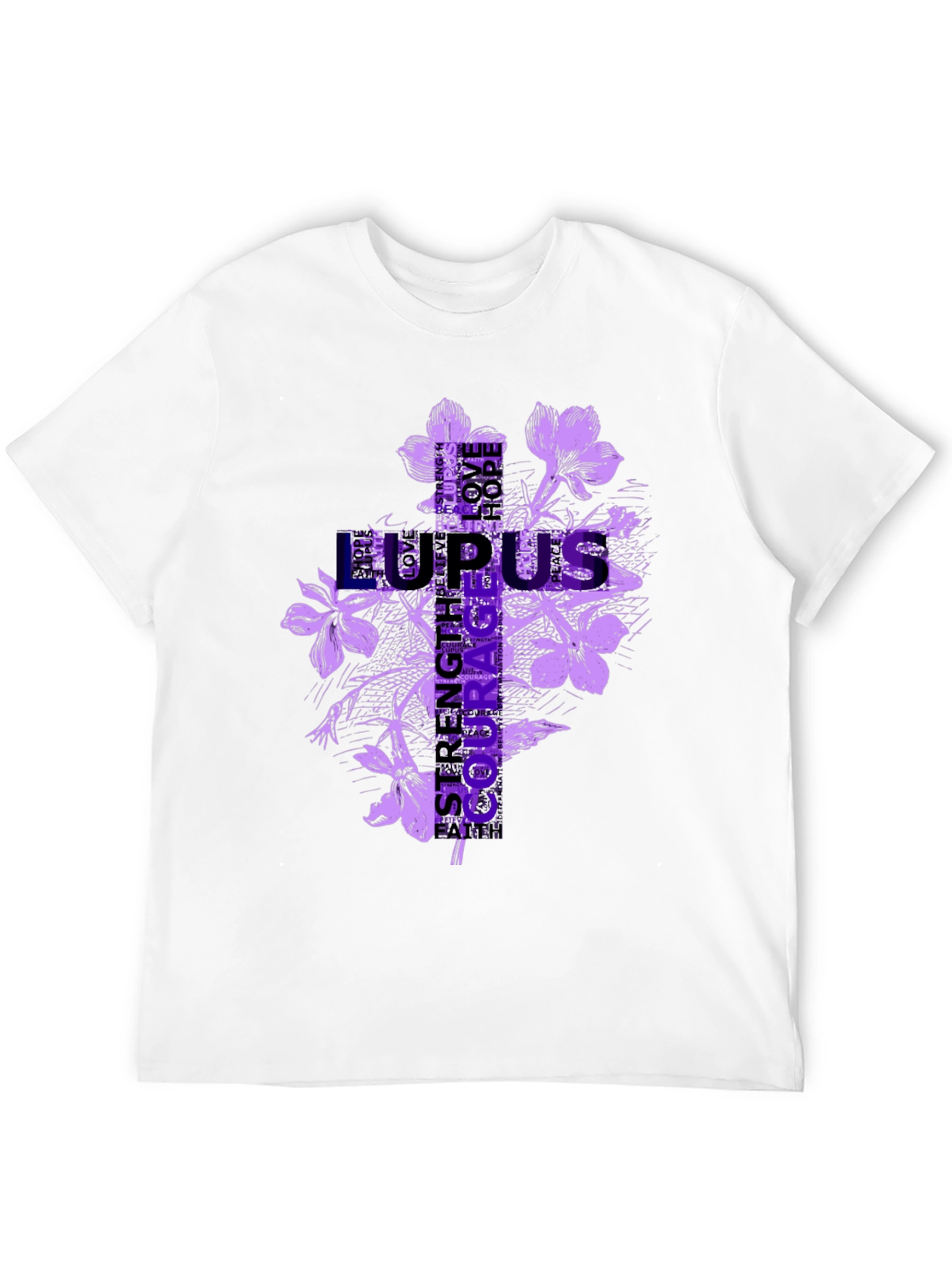Lupus Awareness Flower Graphic T-Shirt