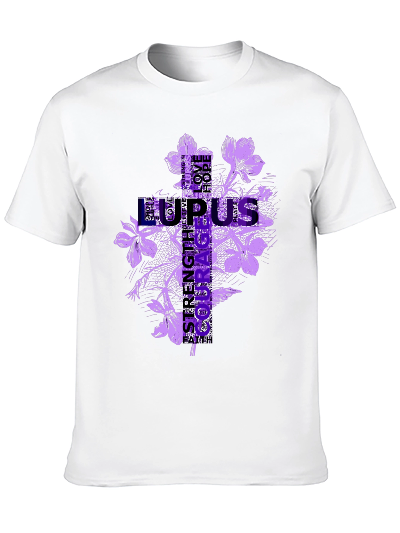 Lupus Awareness Flower Graphic T-Shirt