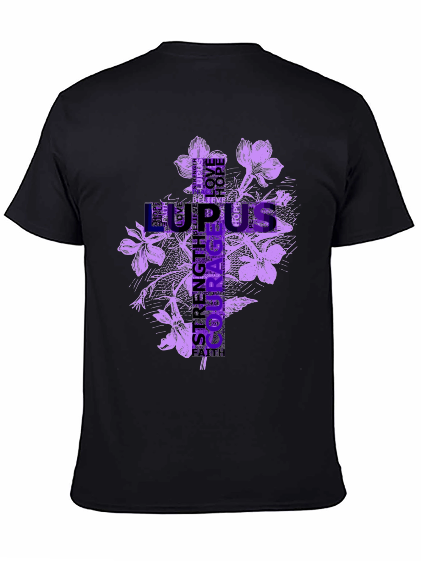 Lupus Awareness Flower Graphic T-Shirt