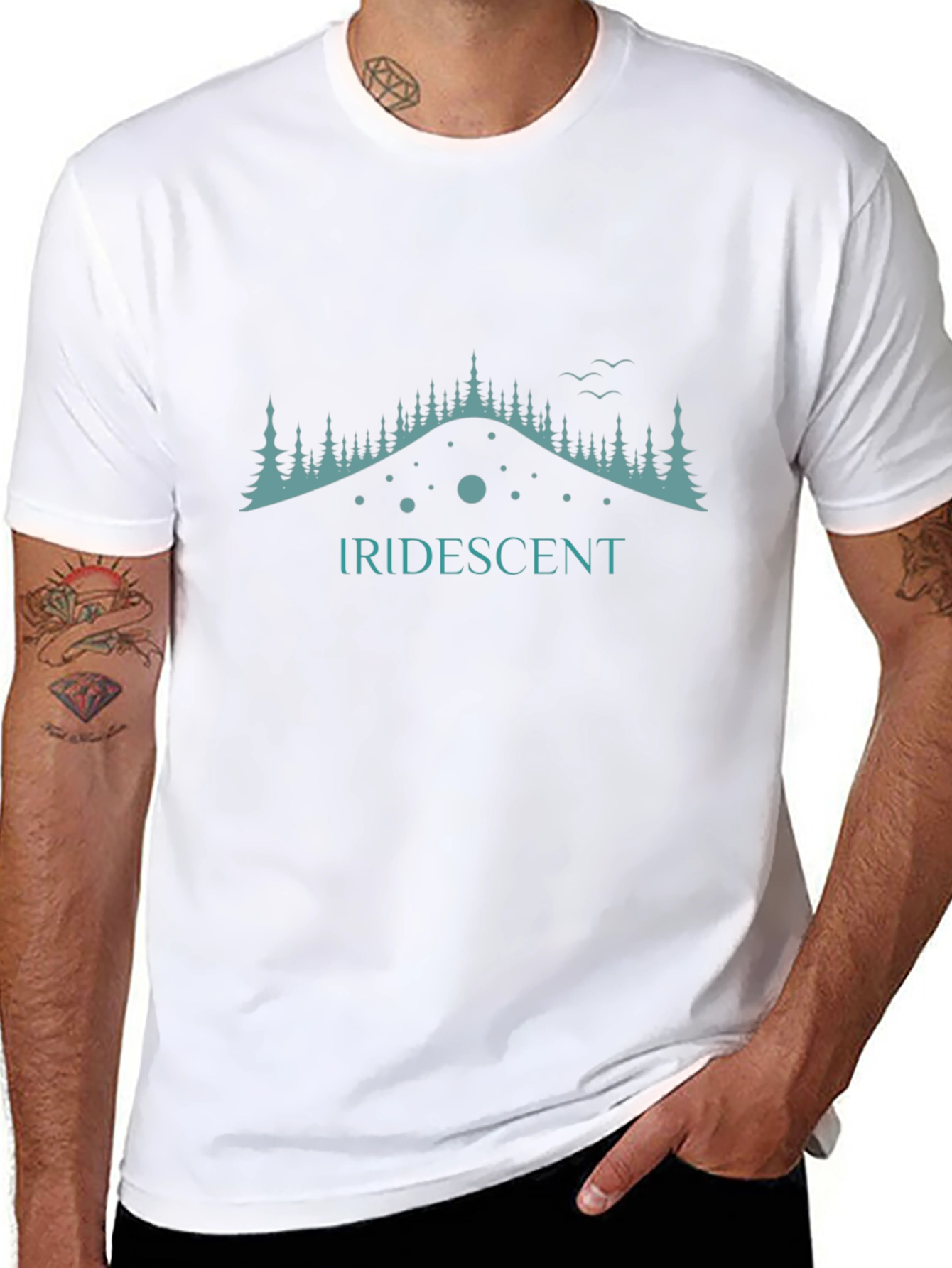 Iridescent Graphic Tee - Mountain Design