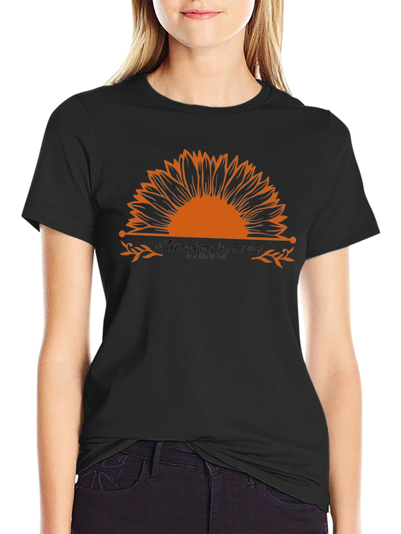 Sunflower Mimi Graphic Tee - Soft Black Cotton
