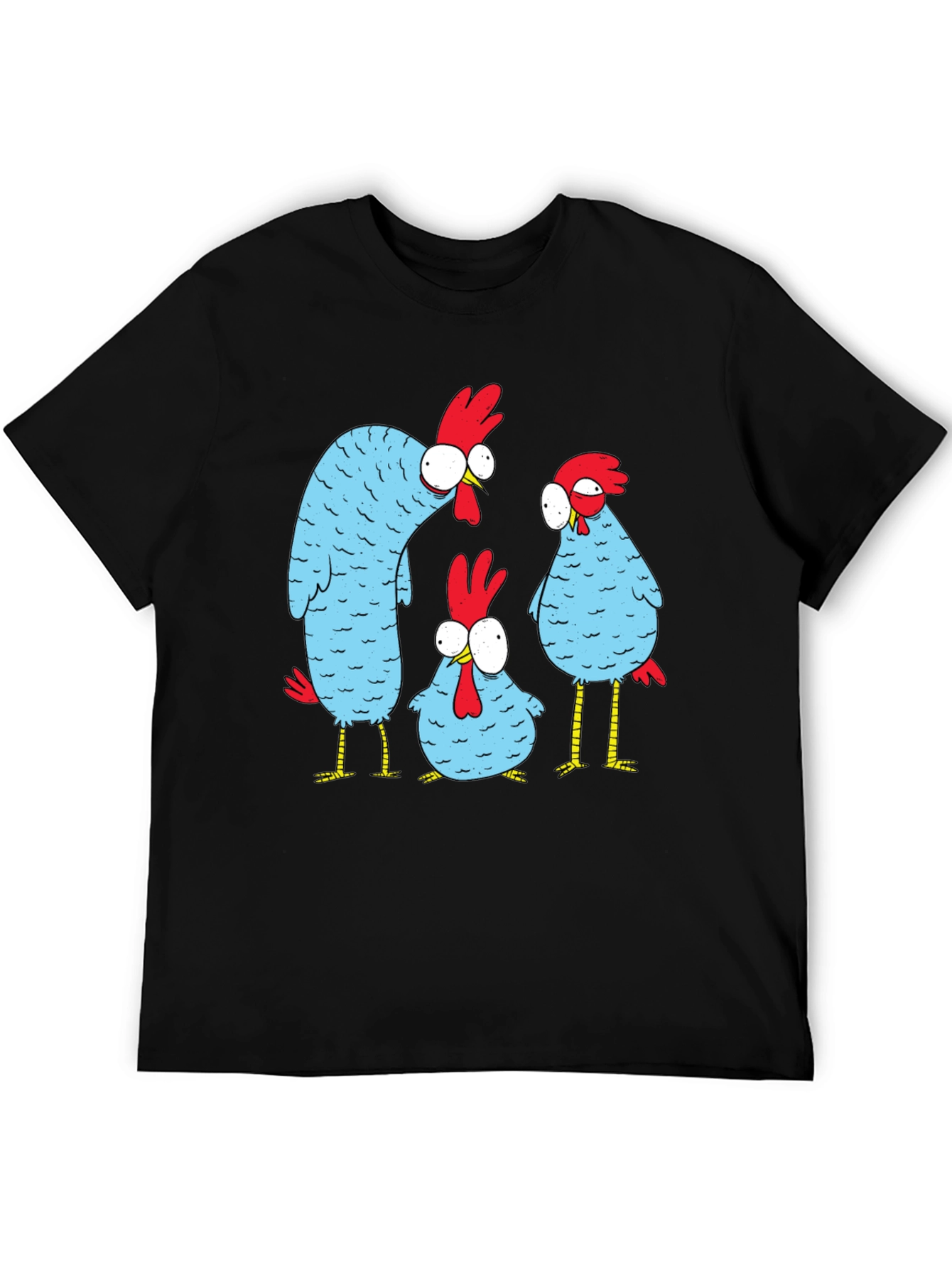 Funny Chicken Graphic T-Shirt - Black