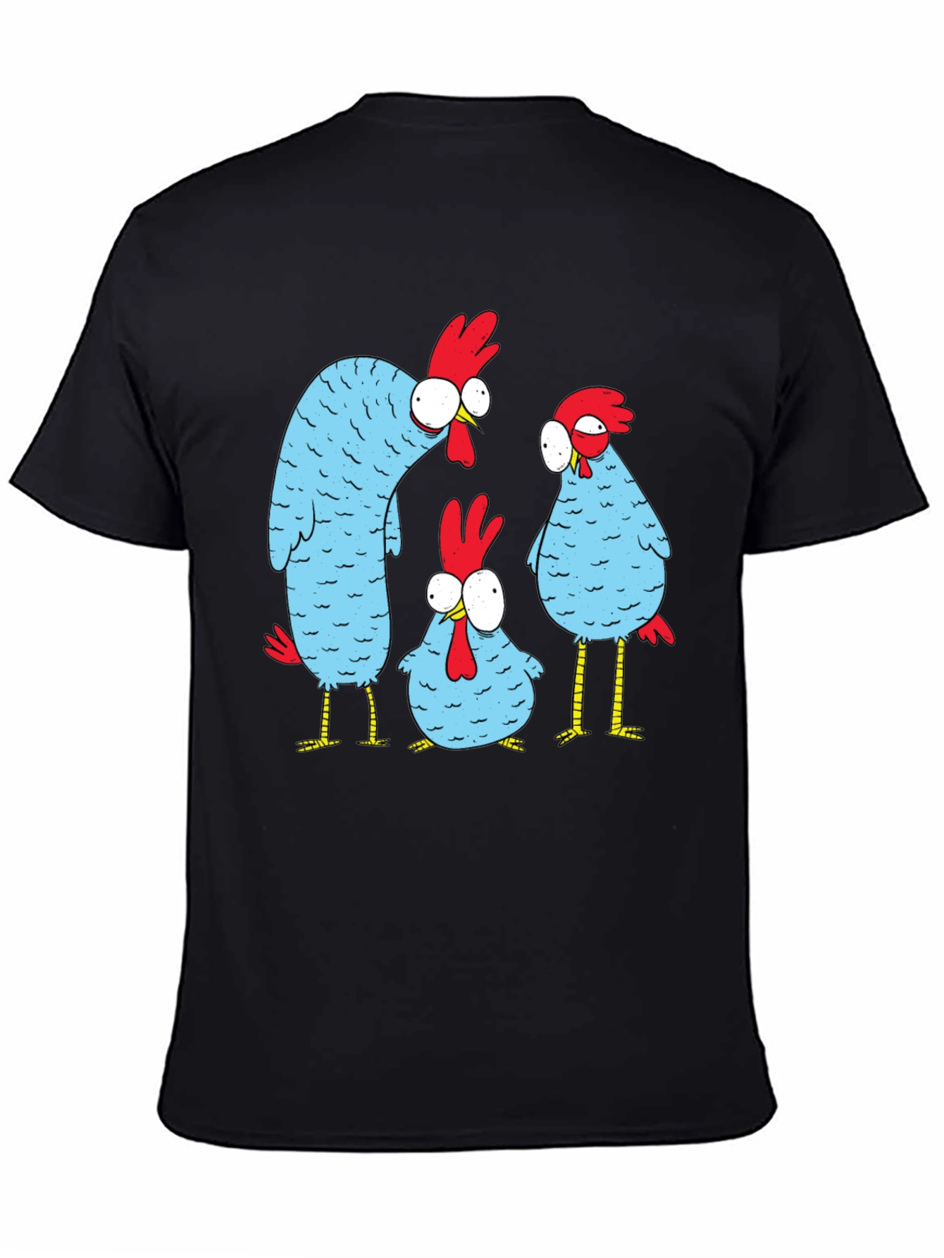 Funny Chicken Graphic T-Shirt - Black
