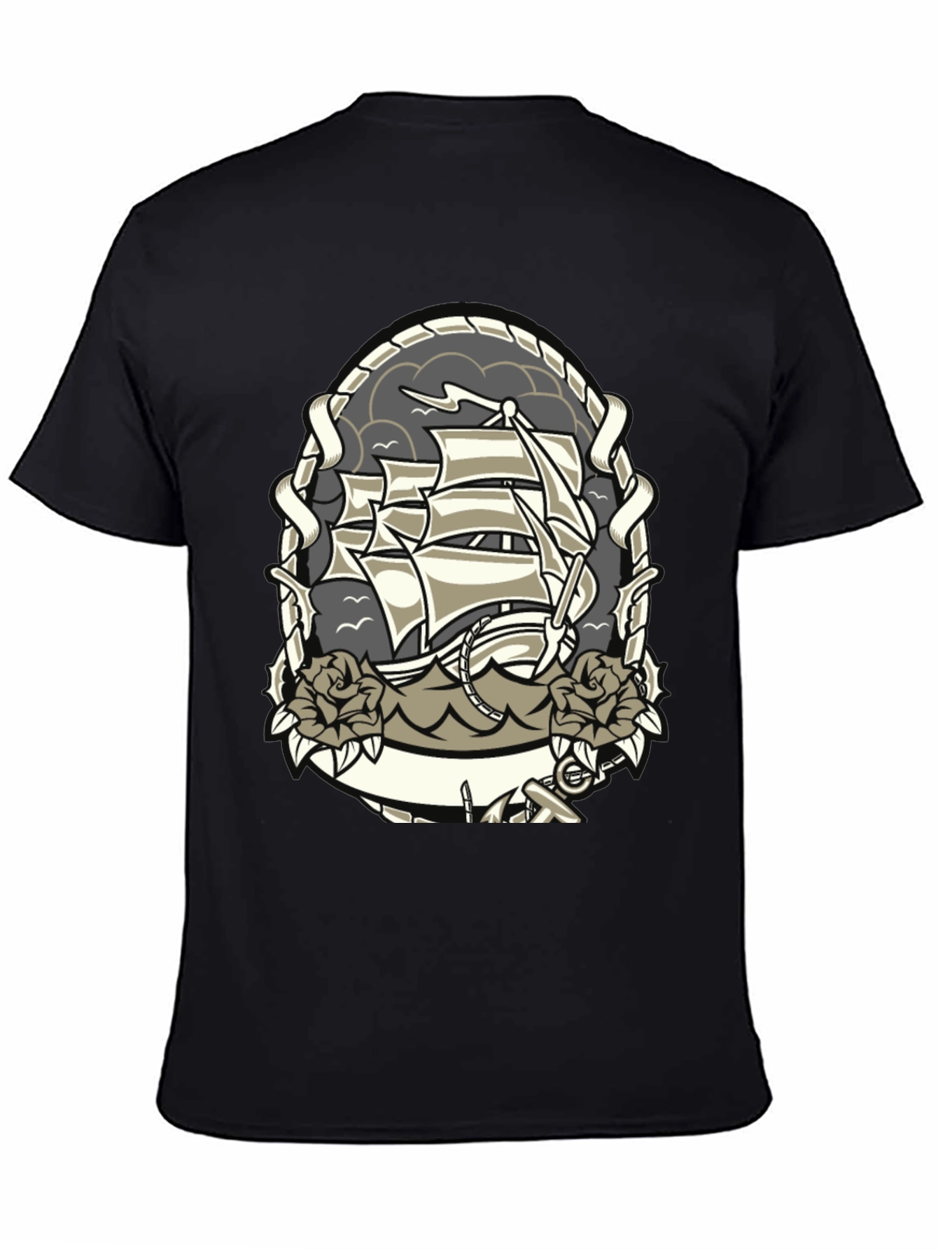 Nautical Ship Tattoo Graphic T-Shirt