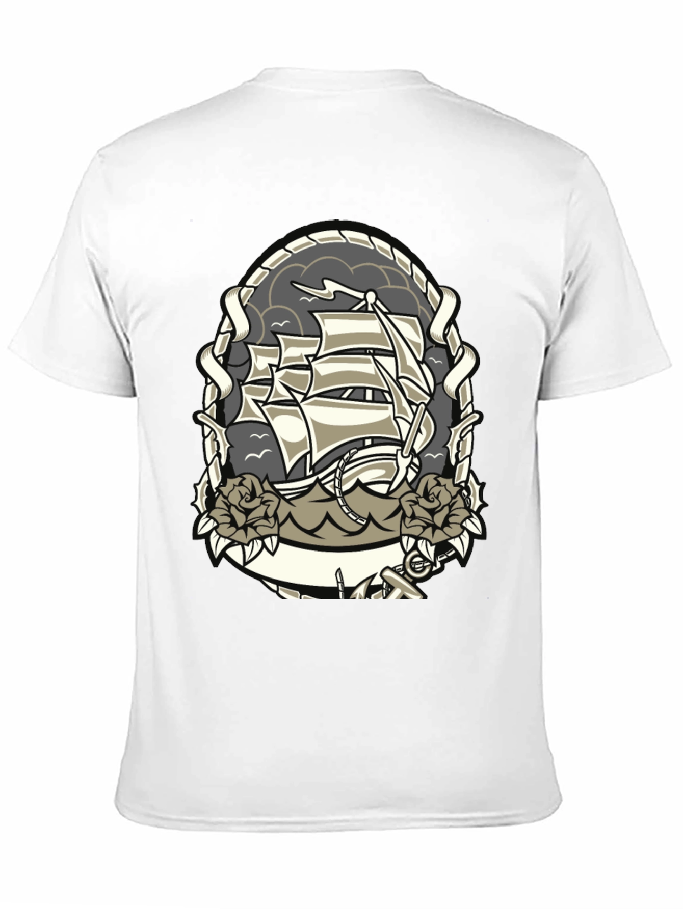 Nautical Ship Tattoo Graphic T-Shirt