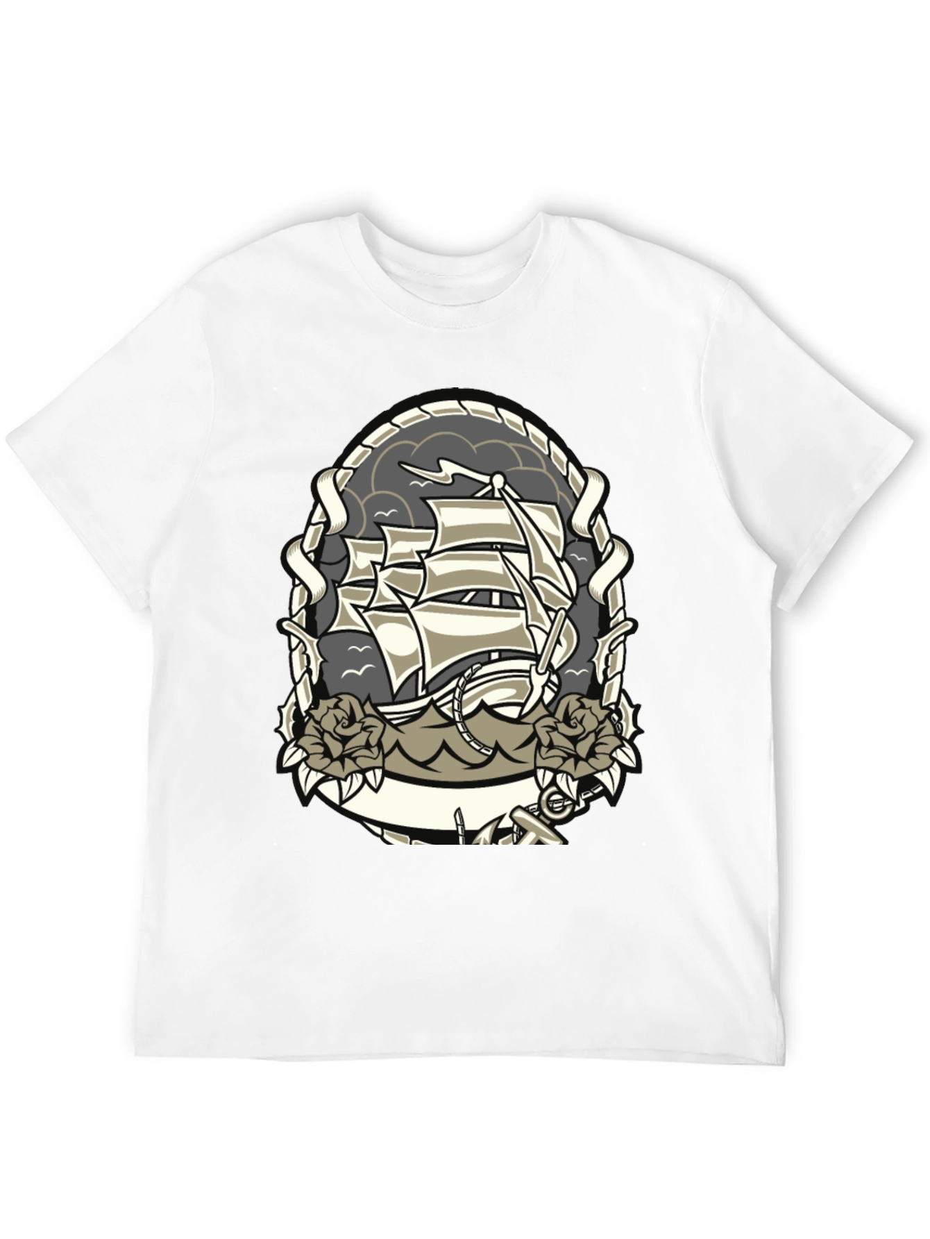 Nautical Ship Tattoo Graphic T-Shirt