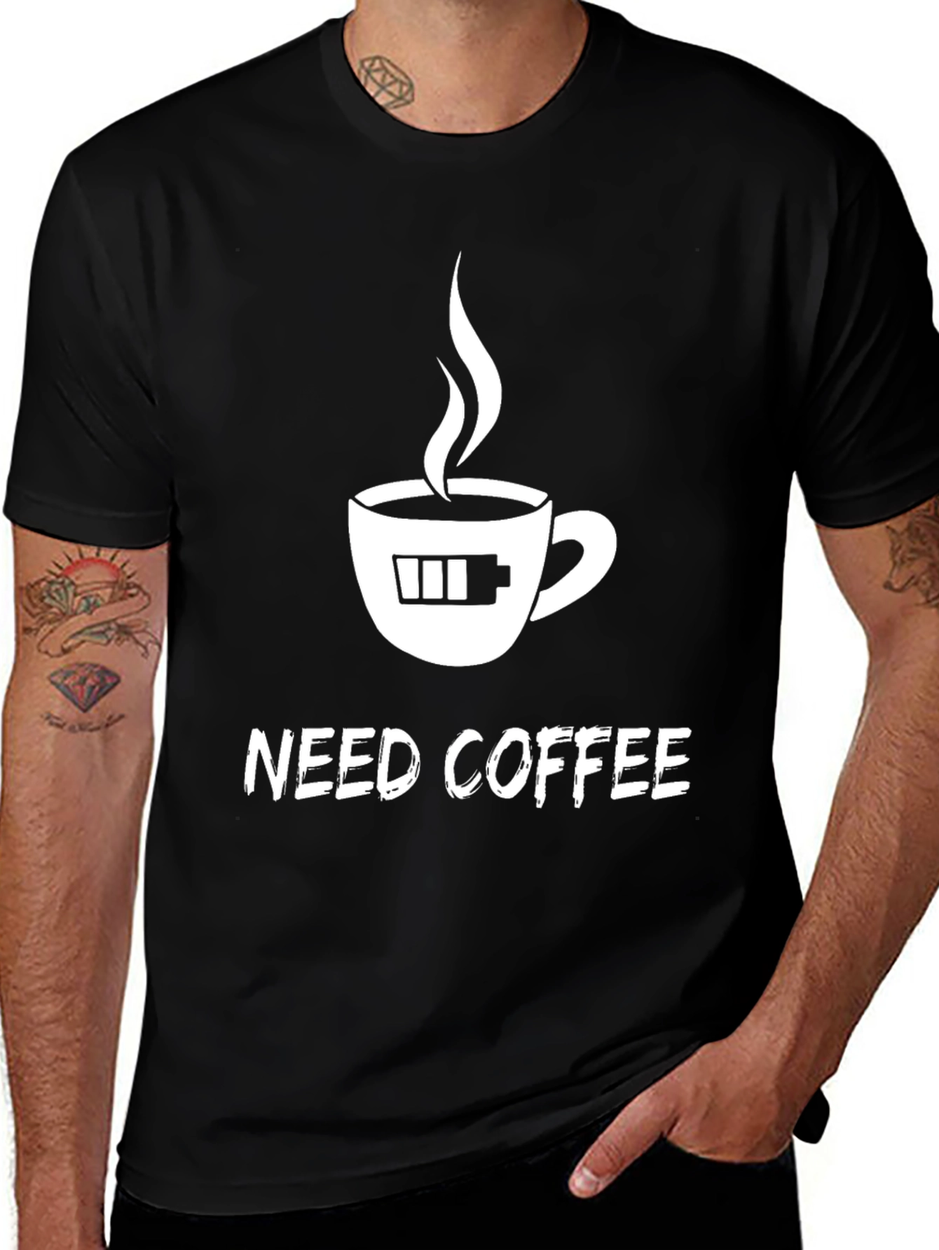 Need Coffee Battery T-Shirt