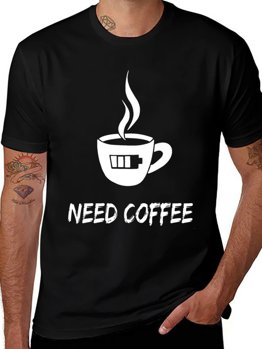 Need Coffee Battery T-Shirt