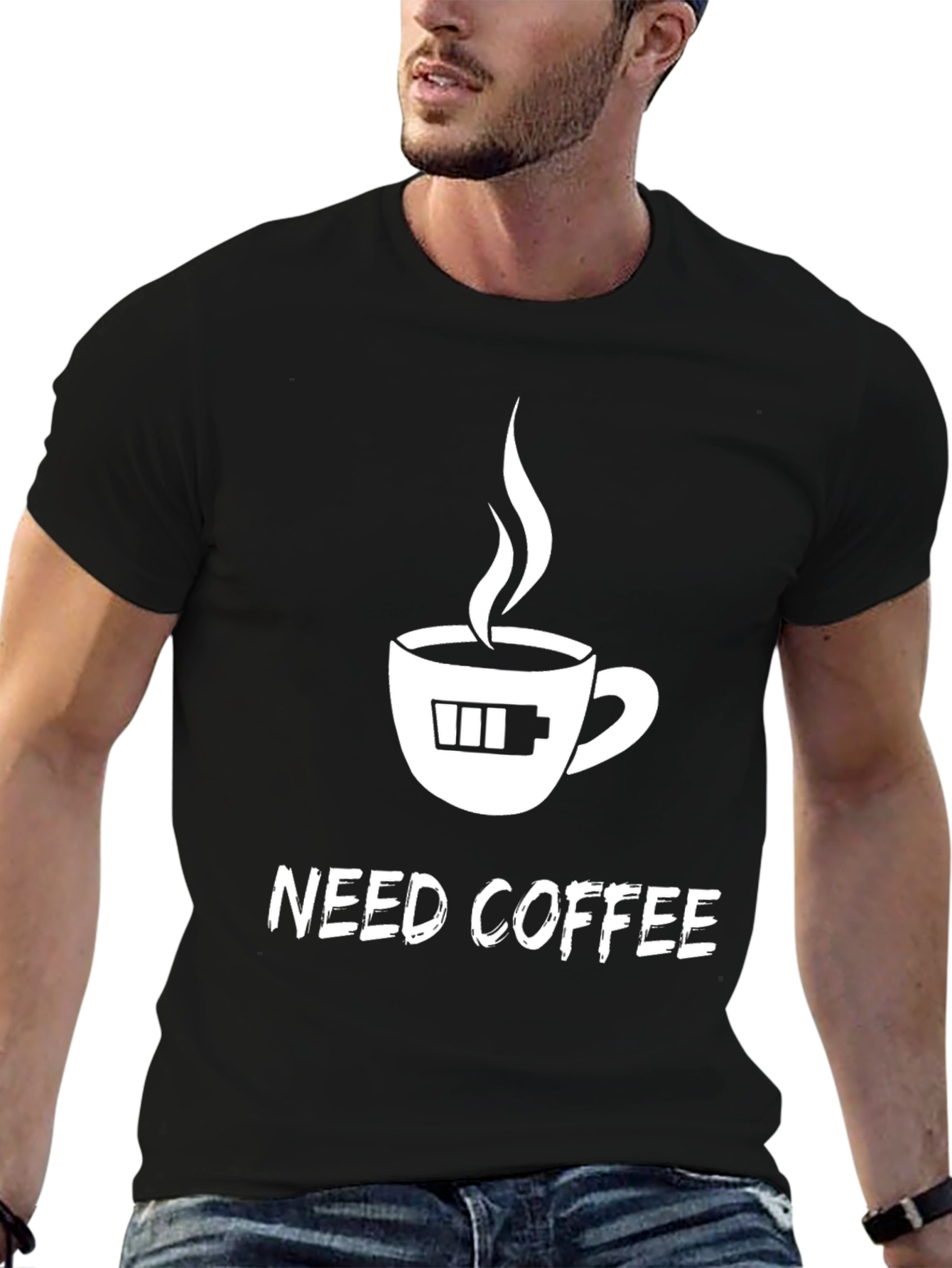 Need Coffee Battery T-Shirt