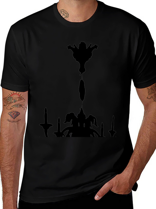Chandelier Silhouette Graphic Tee - Mens Black T-Shirt