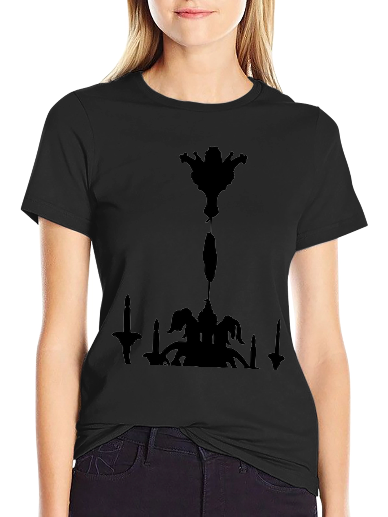 Chandelier Silhouette Graphic Tee - Mens Black T-Shirt