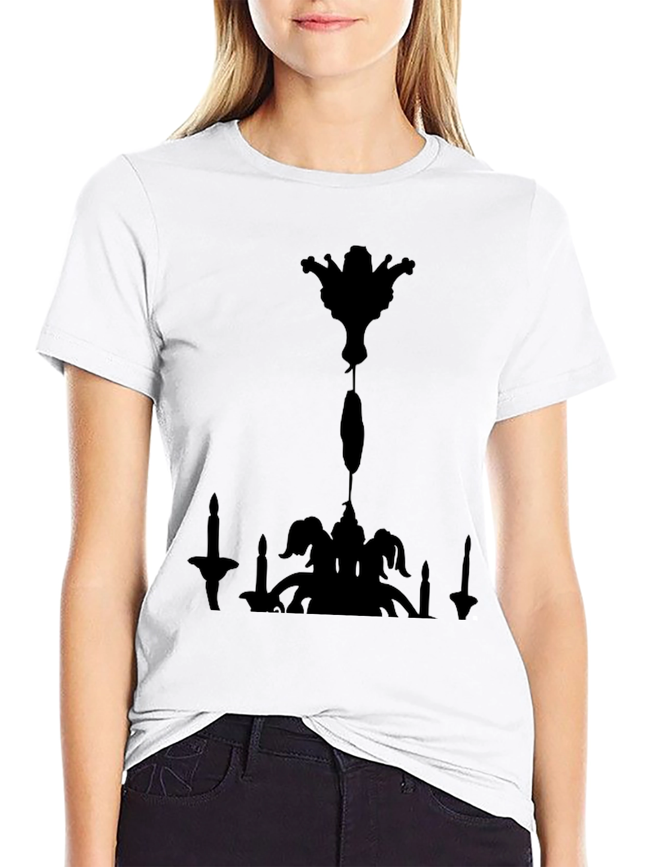 Chandelier Silhouette Graphic Tee - Mens Black T-Shirt