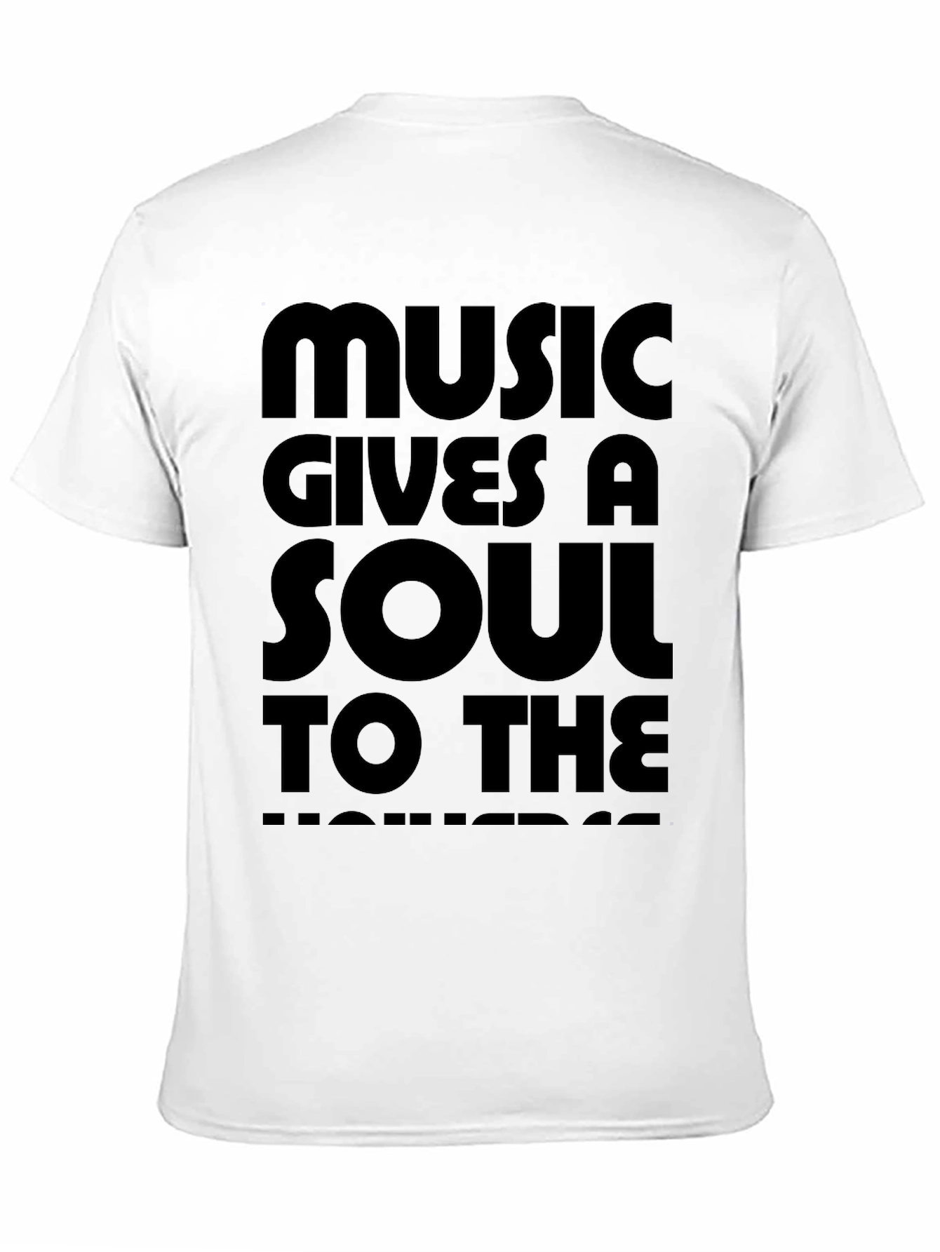 Music Gives a Soul to the Universe Black T-Shirt
